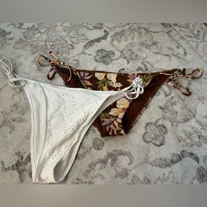 Billabong Brown Floral and White Bikini Set